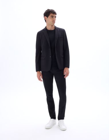 Blazer slim armuré stretch - noir