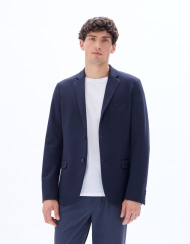 Blazer slim armuré stretch - marine