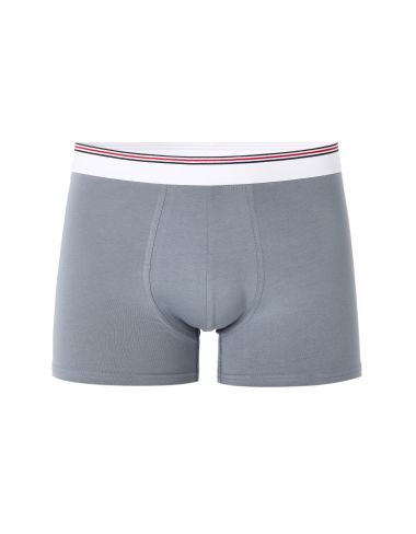 Boxer coton stretch ceinture contrastée - bleu denim