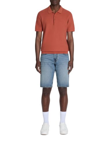 Bermuda en jean coton stretch - bleu délavé