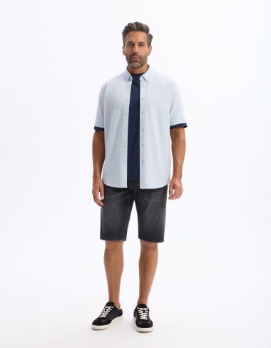 Bermuda en jean coton stretch - noir