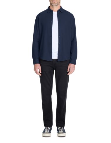 Jean straight 100% coton stretch c15 3 longueurs - noir