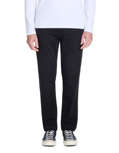 Jean straight 100% coton stretch c15 3 longueurs - noir