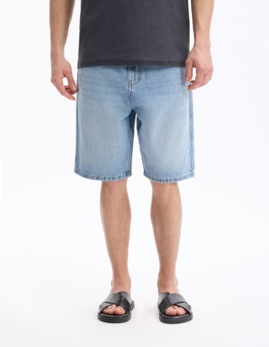 Bermuda baggy en jean - bleu clair
