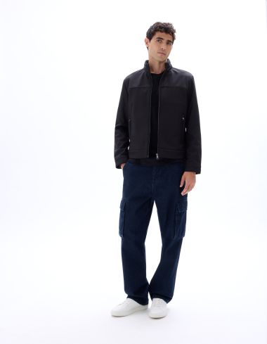Blouson softshell col montant - noir
