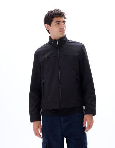 Blouson softshell col montant - noir
