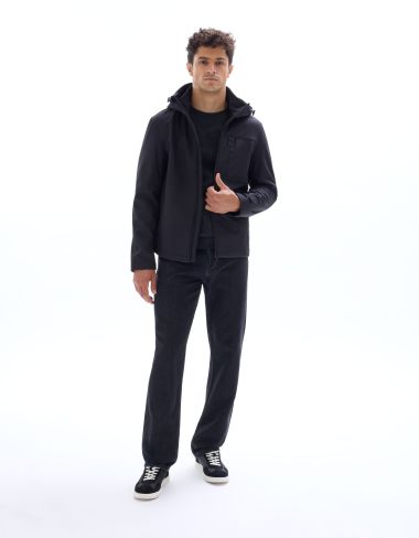 Blouson softshell à capuche - noir
