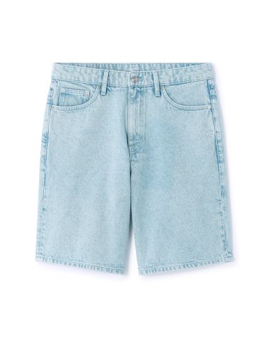 Bermuda en jean 100% coton - bleu clair