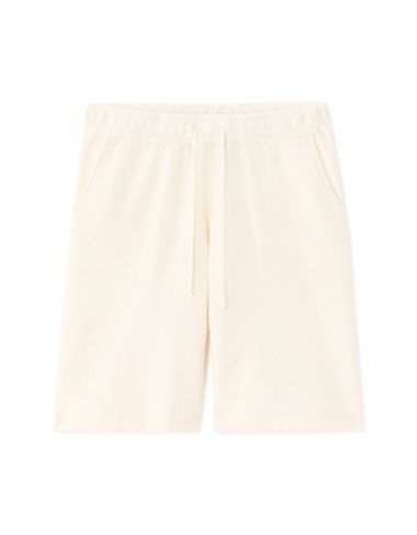 Bermuda en molleton coton mélangé - écru