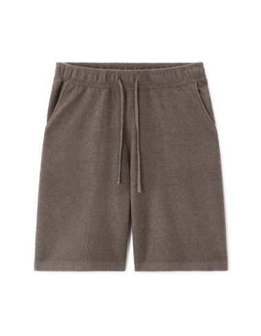 Bermuda en molleton coton mélangé - taupe