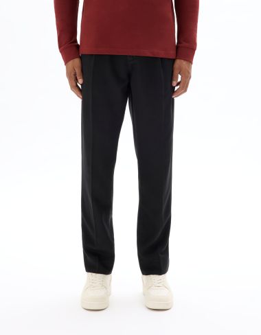 Pantalon chino straight TENCEL™ Lyocell - noir