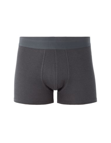 Boxer uni en coton stretch gaufré - gris foncé