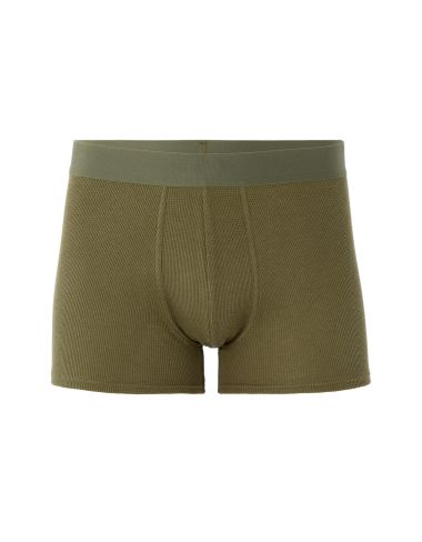 Boxer uni en coton stretch gaufré - kaki