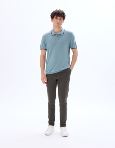 Pantalon chino slim en maille - gris foncé