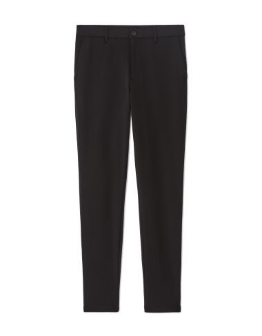 Pantalon chino slim en maille - noir