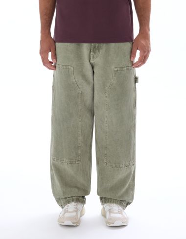 Pantalon carpenter baggy 100% coton - kaki clair