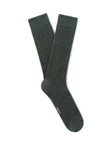 Chaussettes hautes en coton stretch piqué - vert