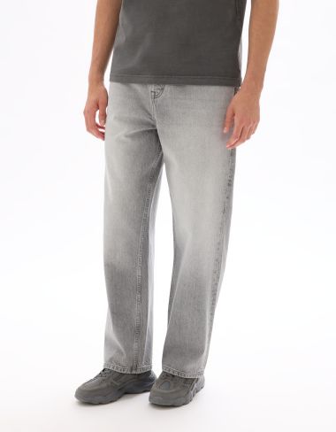 Jean baggy coton stretch - gris clair