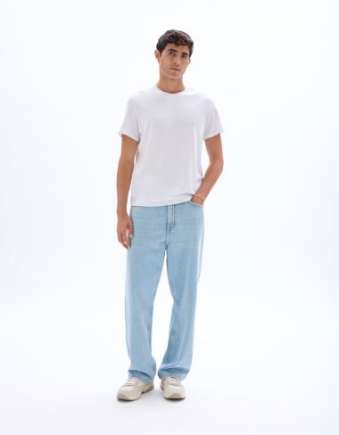 Jean baggy coton stretch - bleu clair
