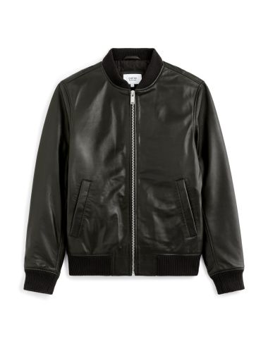 Bomber en cuir - noir