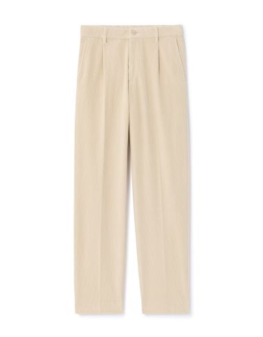 Pantalon chino straight en velour - blanc