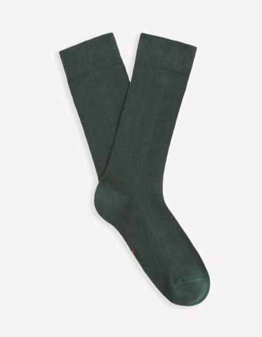 Chaussettes hautes en coton mélangé - kaki
