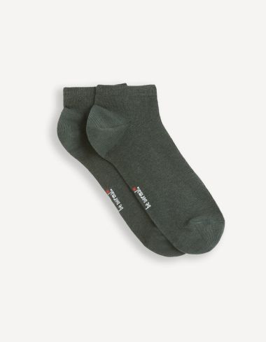 Chaussettes courtes en coton mélangé - vert foncé