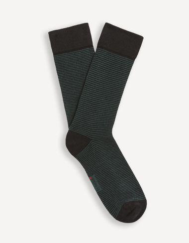 Chaussettes hautes en coton mélangé - vert foncé