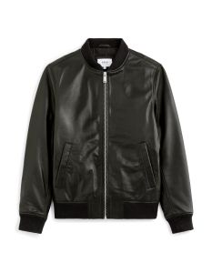Bomber en cuir - noir