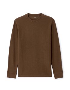 T-shirt boxy reliéfé manches longues - café au lait