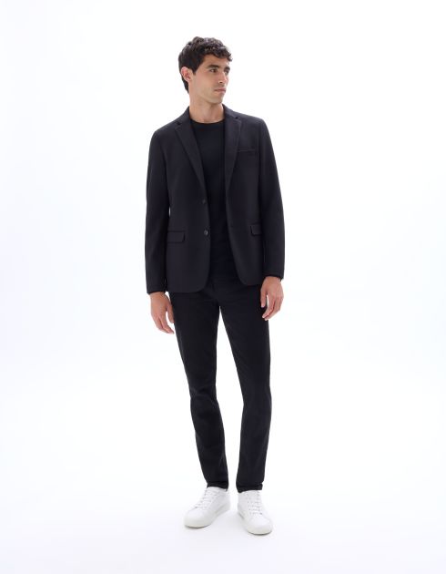 Blazer slim armuré stretch - noir
