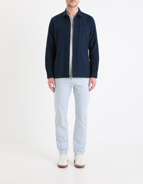 Pantalon chino slim coton stretch - bleu clair