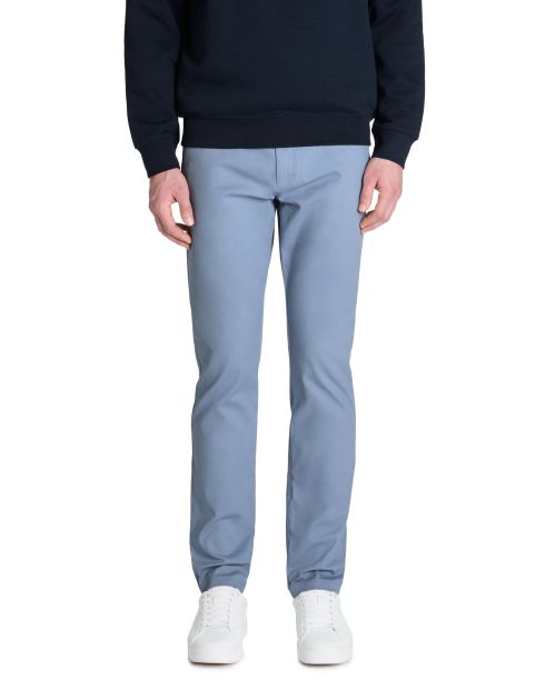 Pantalon chino slim en coton stretch - bleu clair