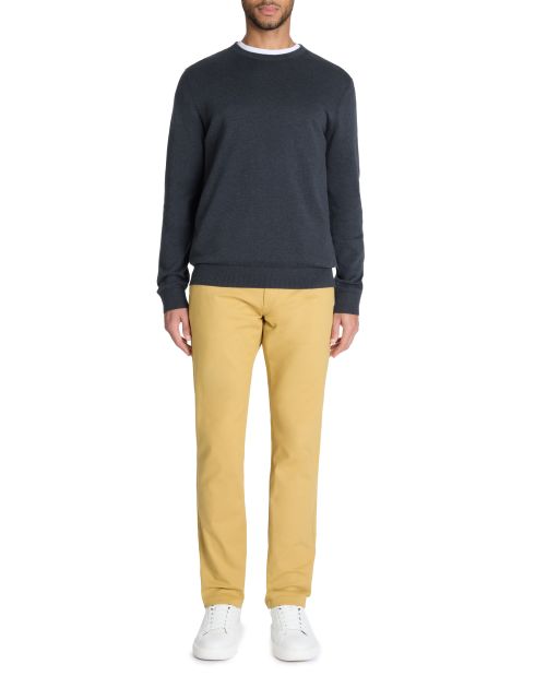 Pantalon chino slim en coton stretch - jaune