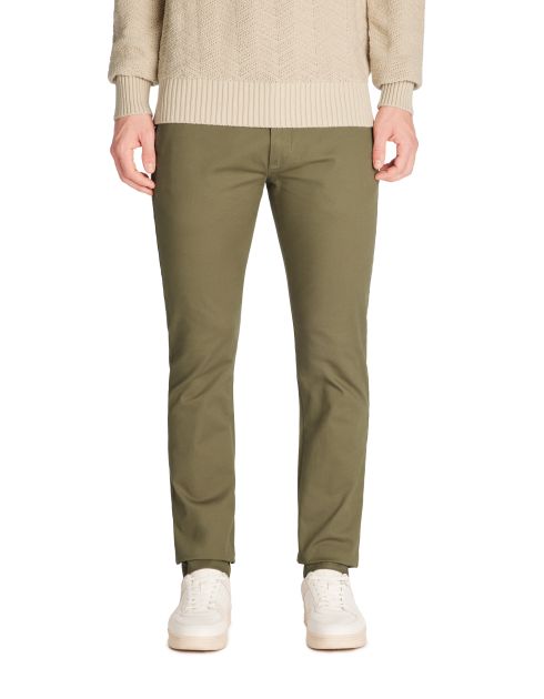 Pantalon chino slim 100% coton stretch - marron