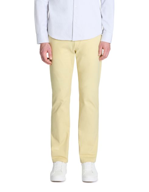 Pantalon chino straight en coton stretch - jaune
