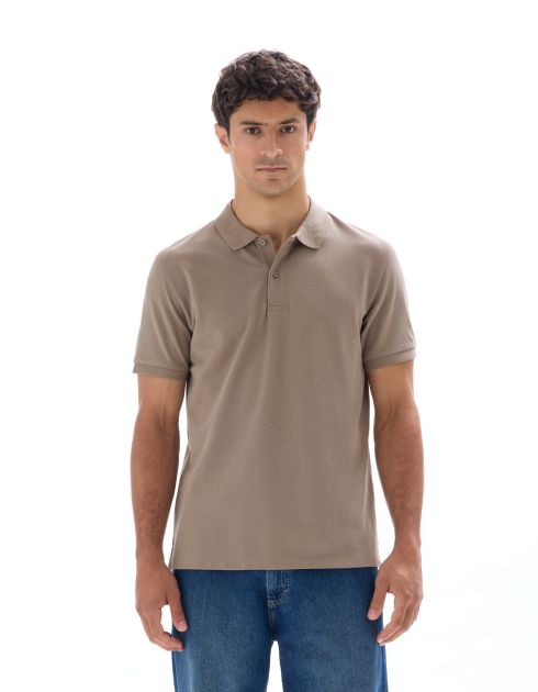 Polo piqué regular 100% coton - taupe