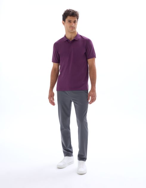 Polo piqué regular 100% coton - violet