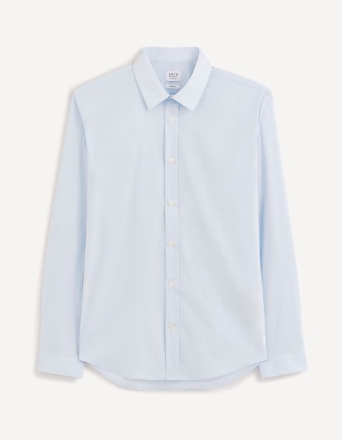 Chemise  extra slim coton stretch - bleu clair