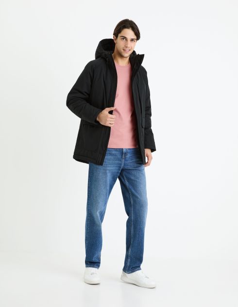 T-shirt straight col rond 100% coton - rose