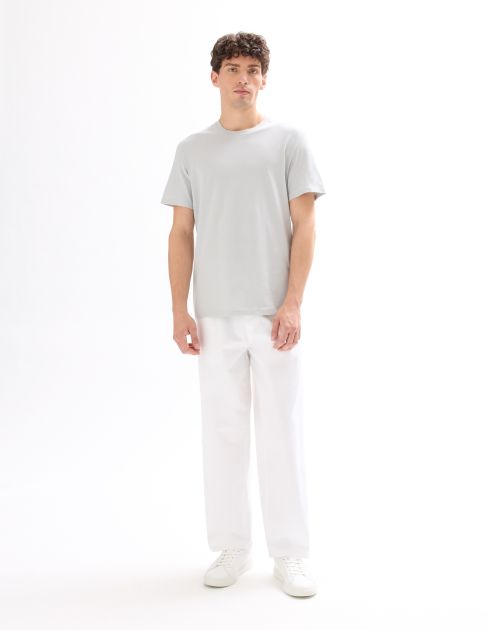 T-shirt regular col rond 100% coton - gris