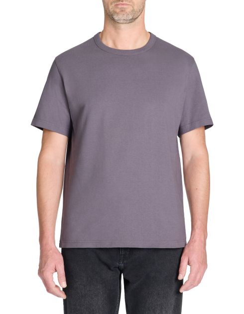 T-shirt boxy col rond 100% coton - gris