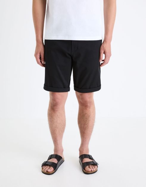 Bermuda chino en coton stretch - noir