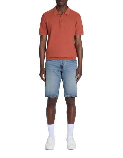 Bermuda en jean coton stretch - bleu délavé