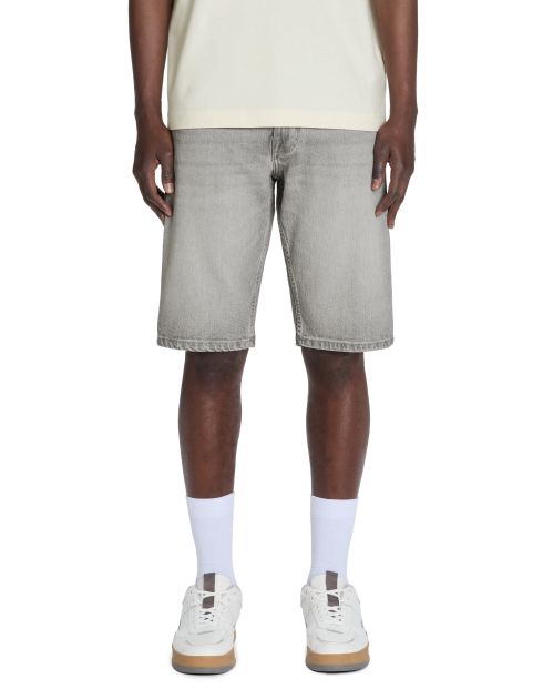 Bermuda en jean coton stretch - gris