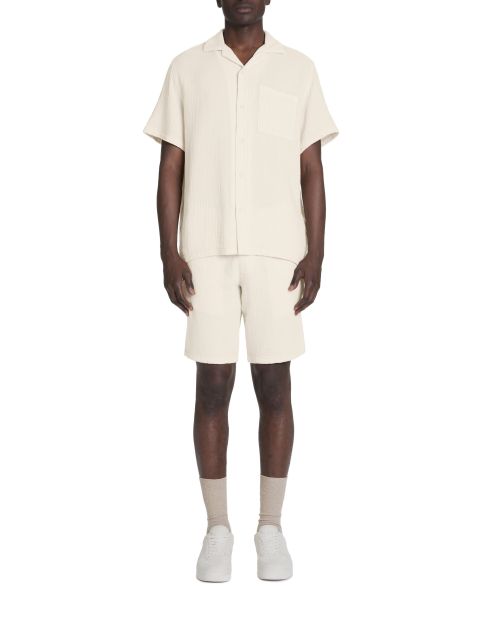 Chemisette regular en gaze de coton - beige