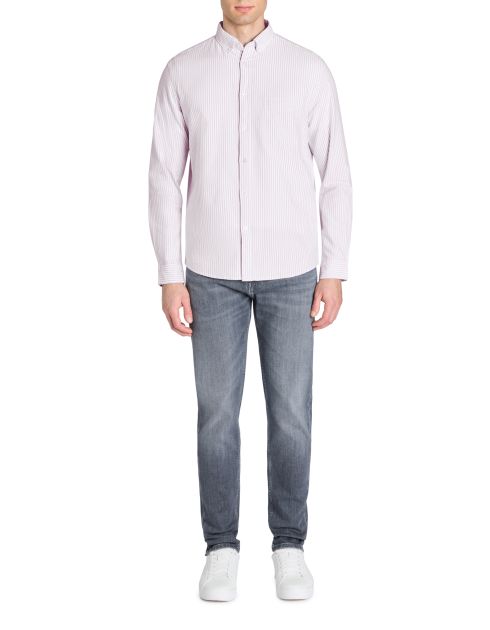 Chemise regular à rayures 100% coton - violet