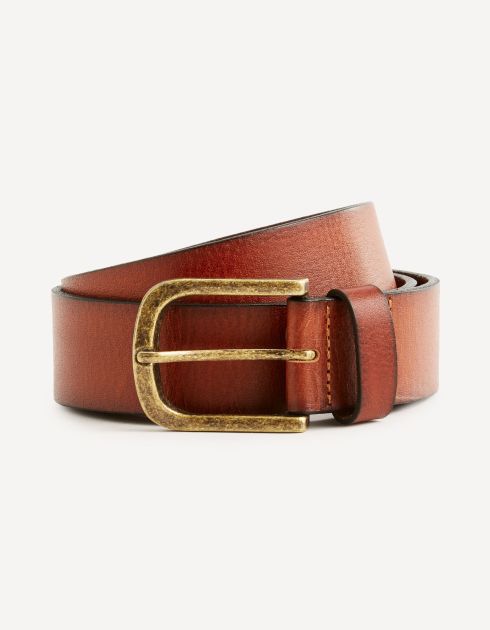 Ceinture cuir grainé - Tan