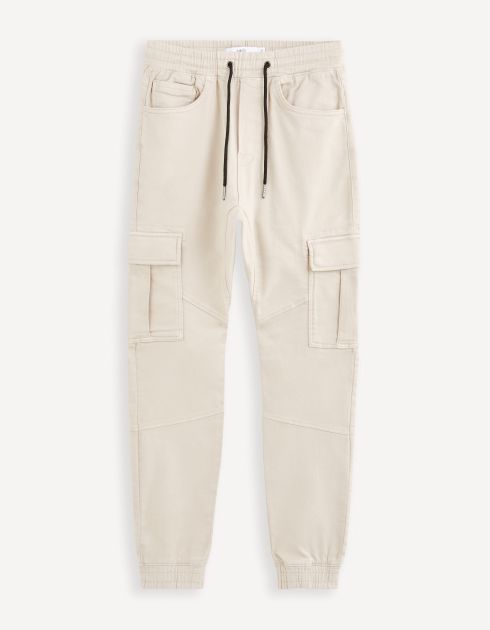 Pantalon cargo slim - beige