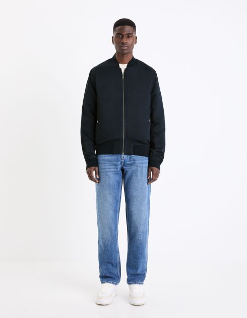 Bomber mélange lyocell et lin - marine